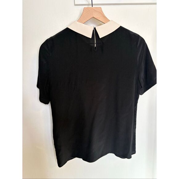 Sandro Silk Peter Pan Collar Top - Picture 3 of 7